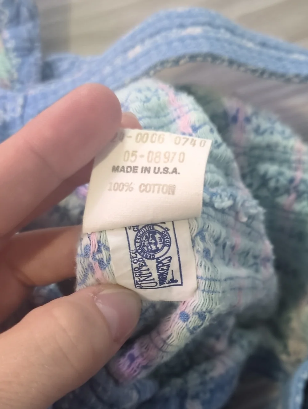 Vintage OshKosh B'gosh 18M Bubble Romper Overall Set Pink & Blue Floral Baby USA
